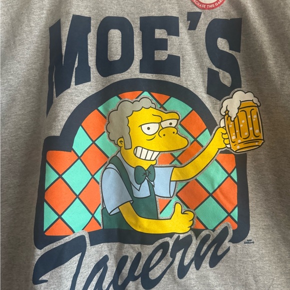 Gray Moe's Tavern Graphic T-Shirt - Picture 2 of 4